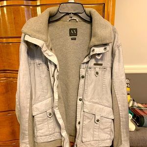 Gray wash zip up coat
